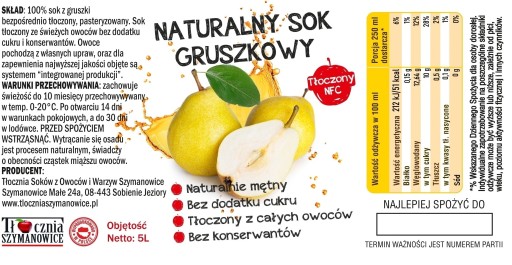 HRUŠKA HRUŠKOVÁ šťava 100% NFC lisovaný výrobca