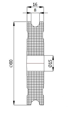 VALCE VALCE 80 mm LANOVÝ KÁBEL 8 mm otvor 15 mm BLOK