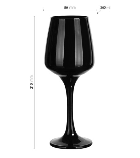 ČIERNE POHÁR NA VÍNO 360ML GLASMARK