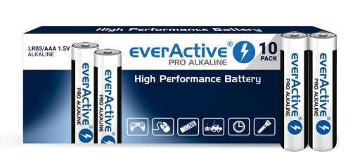 Alkalické alkalické batérie LR03 AAA everActive Pro - 10 ks.