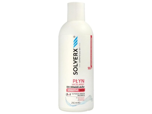SOLVERX Sensitive Skin Micelárna kvapalina na odličovanie 3v1 400ml