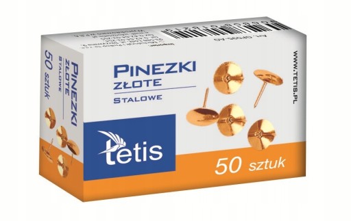 Masívne zlaté OCELOVÉ KOLÍKY, 50 kusov, TETIS