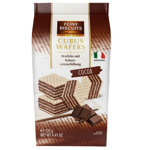Jemné sušienky Cubus Wafers Kakaové oblátky 125g