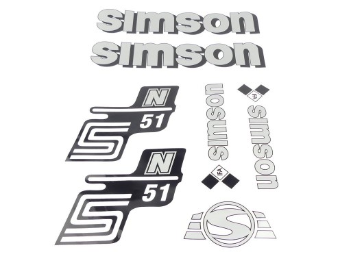 NÁLEPKY NÁLEPKY SIMSON S51 N51 SILVER SET