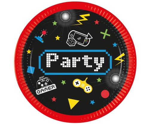 Gaming Party Herné papierové taniere 23 cm 8 ks.