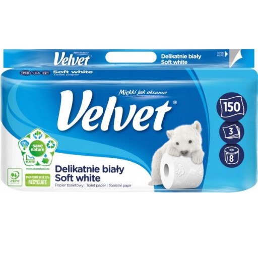 Celulózový toaletný papier 3w biely Velvet (8)