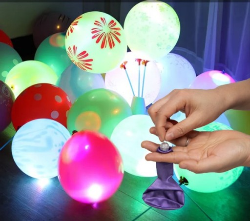 LED svetlo na balóny, 10 kusov, FAREBNÉ