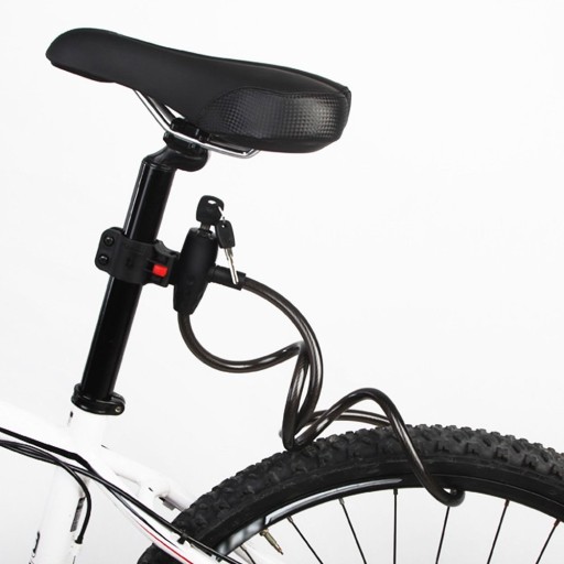 Zámok na bicykel, lankový, BIKE LOCK, KÁBLOVÝ S KĽÚČOM, kotúčový zámok