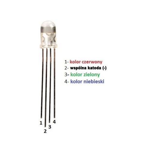 5mm RGB LED 5 kusov