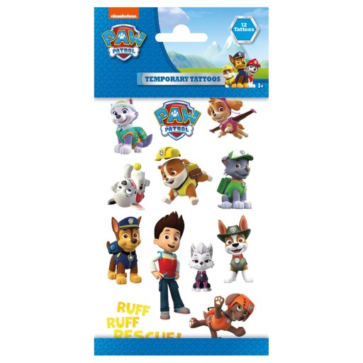 UMÝVAJÚCE TETOVANIE PAW PATROL CHASE SKYE narodeniny 12 ks
