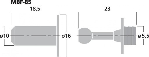 Upevňovacie kolíky pre mriežky Monacor MBF-85 (8+8)