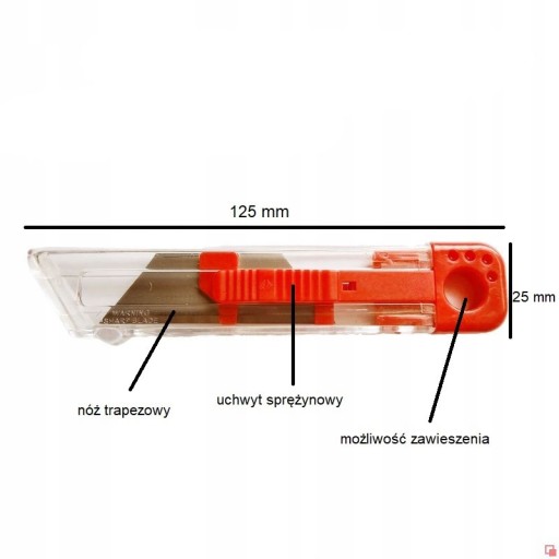 BEZPEČNOSTNÝ KNIFE pružinový nôž - vysúvacia čepeľ
