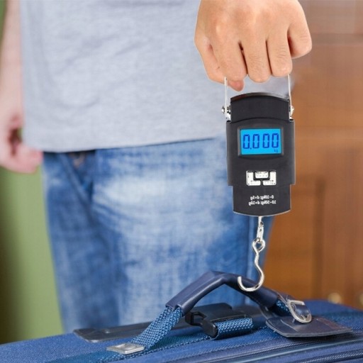V2 RYBÁRSKA CESTOVNÁ DIGITÁLNA váha s háčikom 50 kg VÁŽENIE BATOŽINY