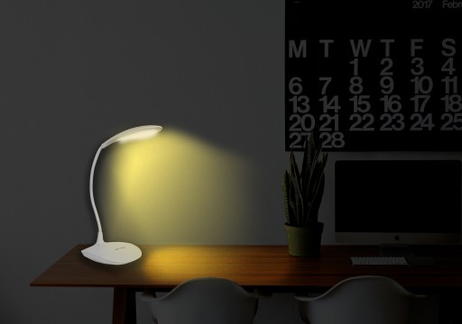 LED STOLNÁ LAMPA NOČNÁ SILA SILNÝ HUSÍ KRK FLEXIBILNÝ USB BIELY