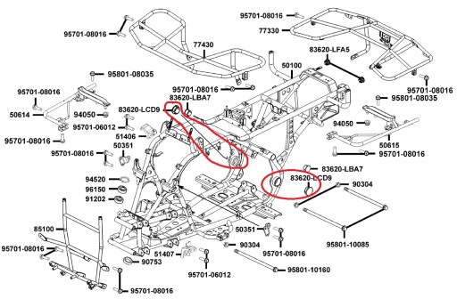 RÁM ZÁSTRČKY KYMCO MXU 300 300R 500