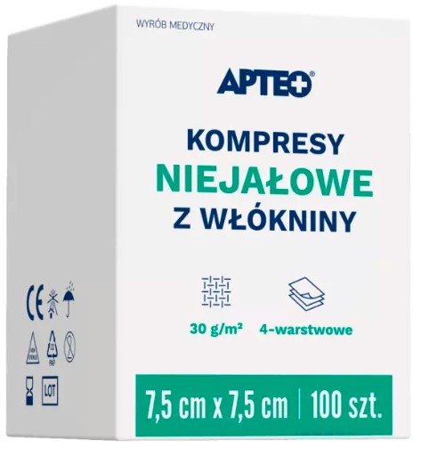 Synoptis nesterilný, netkaný, 7,5 cm x 7,5 cm, 100 kusov