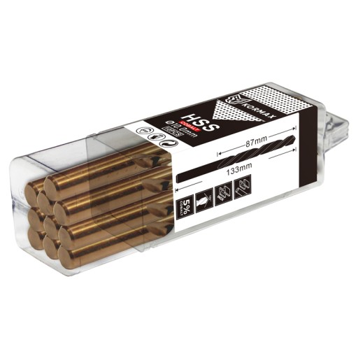 Vrták do kovu 5,0 mm HSS Co5 kobalt Kormax