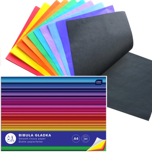 HLADKÝ hodvábny papier v zošite A4, 60 kariet, interprint, 10k