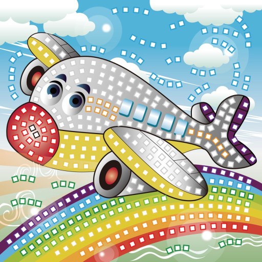 Trblietavá penová mozaika Airplane Scrapbook