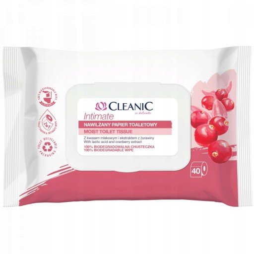 CLEANIC Vlhčený toaletný papier INTIMATE, 40 ks
