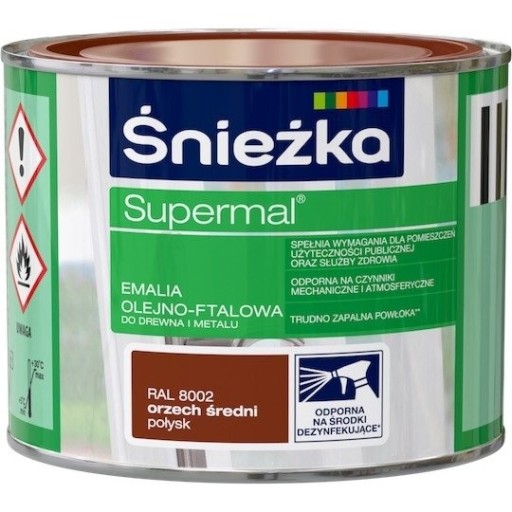 Śnieżka OIL-PHTAL ENAMEL 0,2l Orech stredne lesklý RAL8002