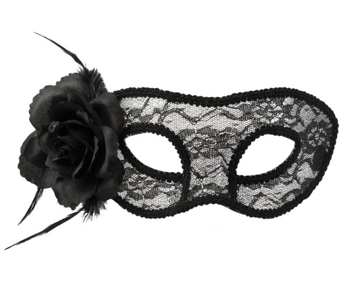 Benátska maska na oči prelamovaná s Rose Sensual Sexy Mystique Black