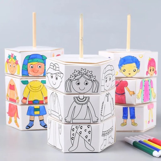 3D OTOČNÁ Omaľovánka KREATÍVNY DIV BLOK NA ZOSTAVENIE KREATÍVNEJ HRAČKY