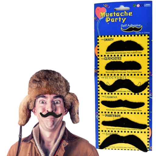 SADA UMELÝCH SAMOLEPIACÍCH fúzov 6 ks