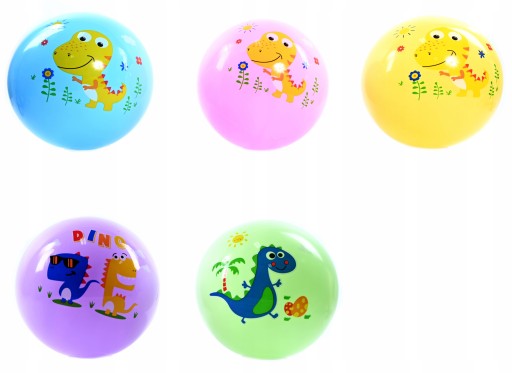 DINOSAUROVÁ GUMOVÁ LOPTA PRE DETI PLÁŽOVÁ ŠKOLA 23CM RÔZNE FARBY + PUMPA
