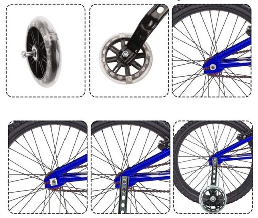 BOČNÉ PODPORNÉ KOLESÁ PRE DETSKÝ BICYKEL LED 12-20