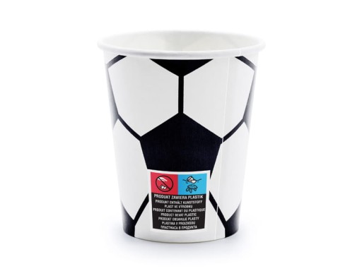 Papierové poháre Futbalové poháre, 6 ks, 260 ml