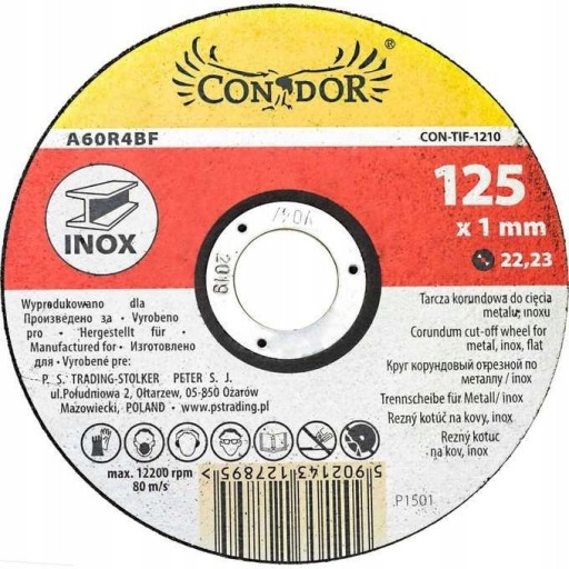 Condor CON-TMF-1216 rezací kotúč na kov 125 mm