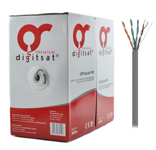 Sieťový kábel LAN UTP Twisted Pair 5E CU Medený 1m