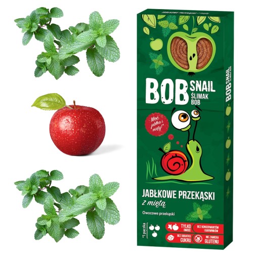 BOB SLIMÁK 30g. slimák Apple Mint zdravý snack želé bez cukru