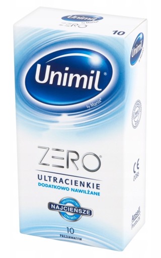 Tenké sexuálne kondómy Unimil Zero 10 ks