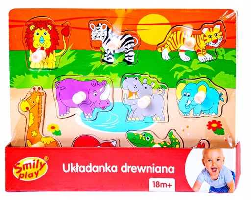 Smily Play drevené puzzle spw83596 zvieratká v zoo