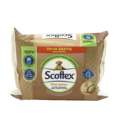 Jemný vlhký toaletný papier Scottex Shea Butter