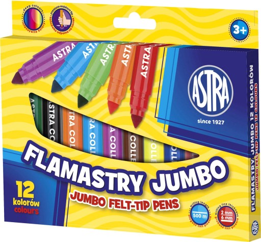 JUMBO popisovače 12 COLORS ASTRA 314110001