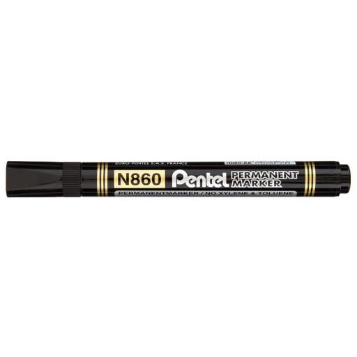 Permanentný popisovač Pentel N860, skosený - čierny
