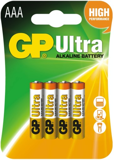 Batérie GP ULTRA ALKALINE LR03 AAA 1,5V - 4 ks