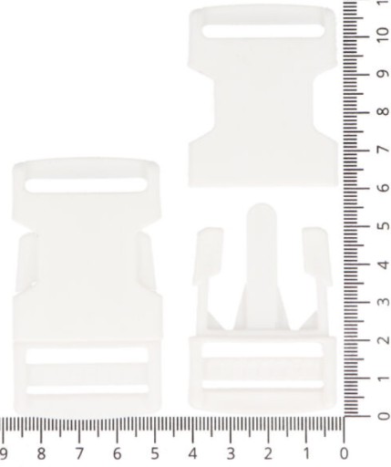 PLASTOVÁ ZÁPADKOVÁ SPONKA NA PÁSKU 3cm BIELA 30mm - 5 ks