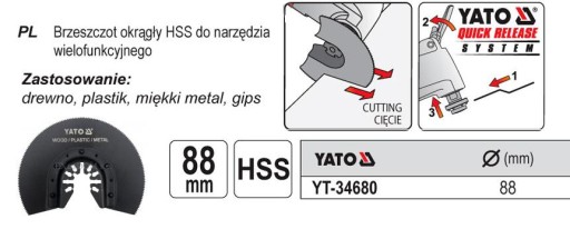 PÍLOVÝ LIST YATO PRE MULTIFUNKČNÉ NÁRADIE HSS YT-34680