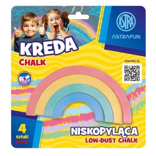 Farebná školská krieda na chodník pre deti Rainbow