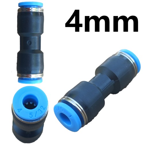 Pneumatický zásuvný priamy konektor fi 4 mm rovný konektor plastový PU 4