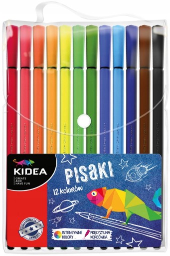 Kidea fixky, fixky, v kufríku, 12 farieb