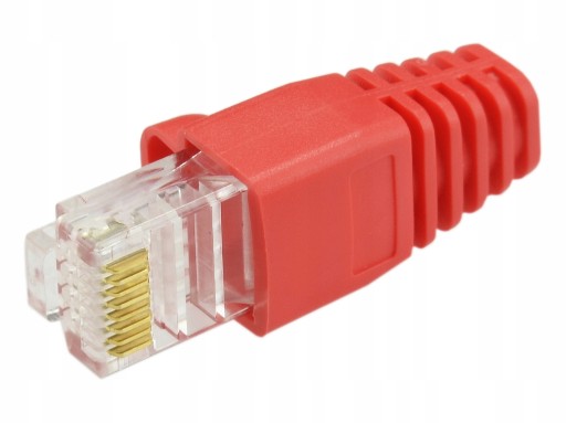 NEKU Gumový kryt pre zástrčku RJ45, červený, 10 ks