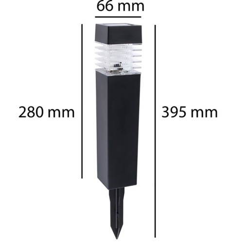 SOLAR LED záhradné svietidlo Black MARTIN