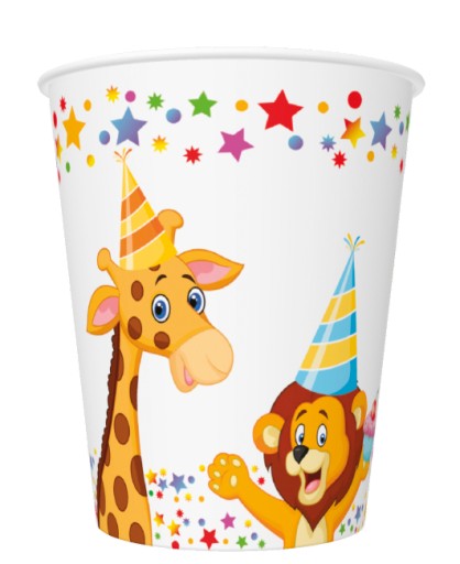 DAISY PAPIEROVÉ POHÁRKY ANIMALS 250 ML 8 KS