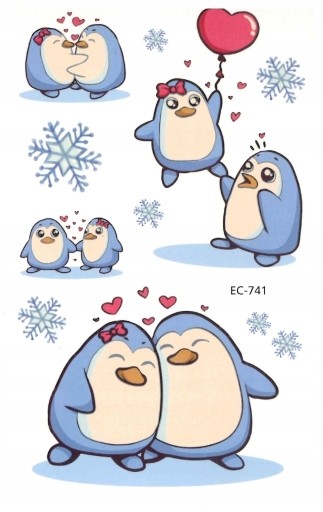 Umývateľné tetovanie pre deti PENGUINS EC741