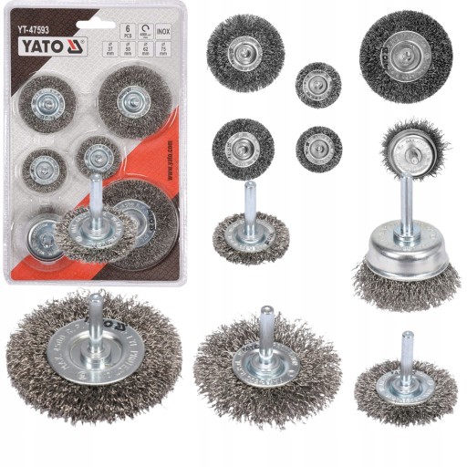 YATO SADA DRÔTENÝCH KEFIEK INOX S DRÔTEKOU 6KS DRÔTENÝCH KEF